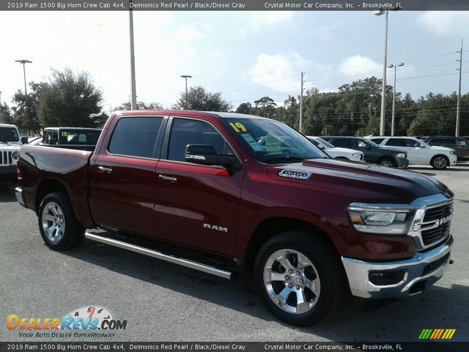 2019 Ram 1500 Big Horn Crew Cab 4x4 Delmonico Red Pearl / Black/Diesel Gray Photo #7