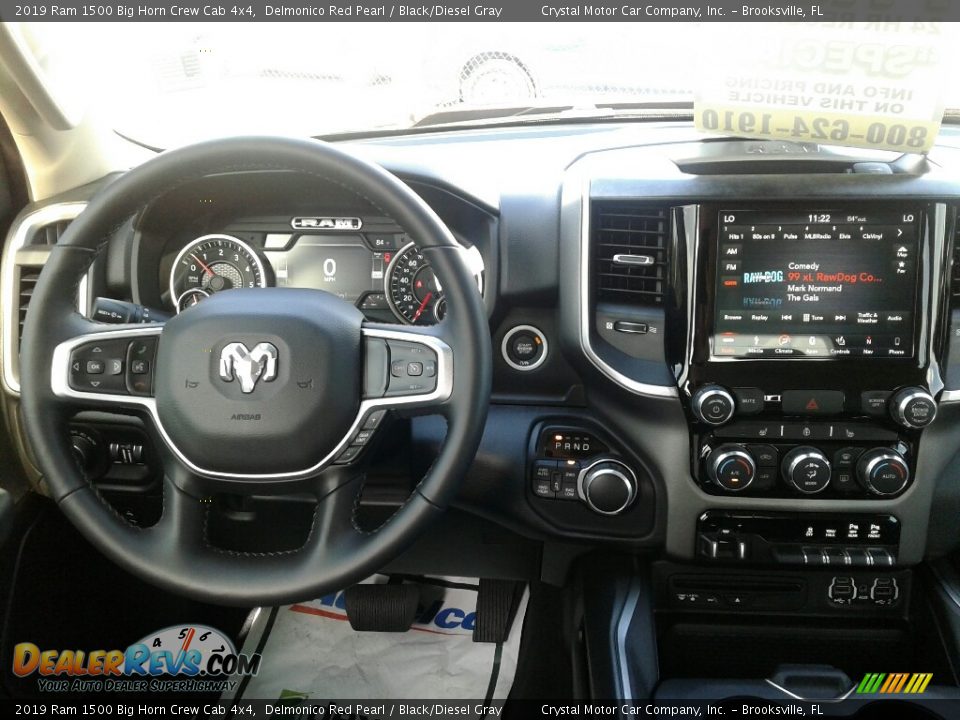 2019 Ram 1500 Big Horn Crew Cab 4x4 Delmonico Red Pearl / Black/Diesel Gray Photo #13