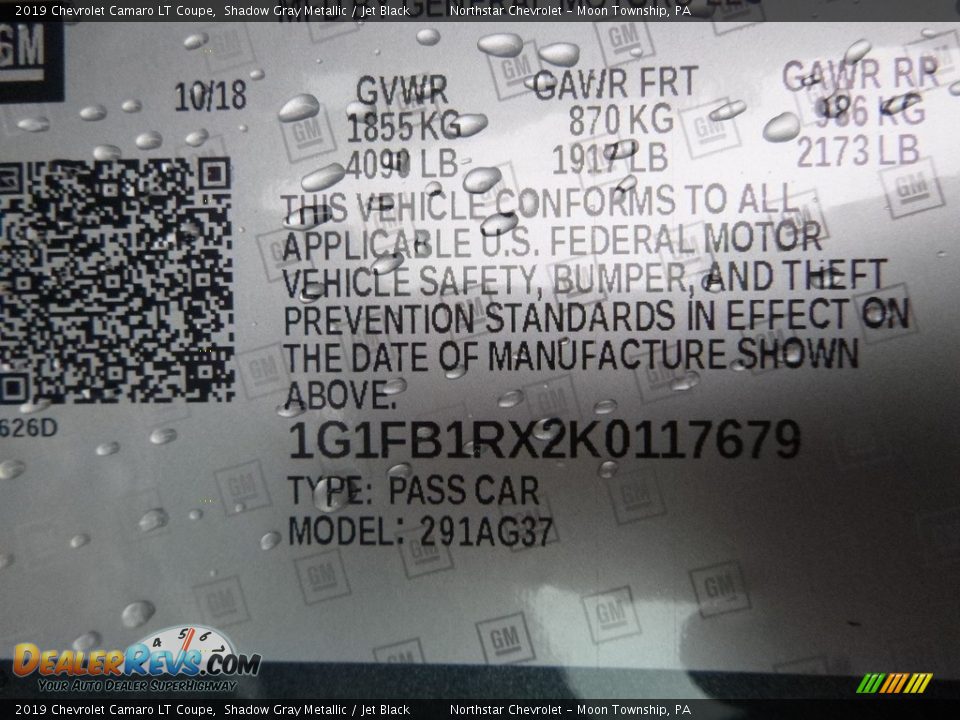 2019 Chevrolet Camaro LT Coupe Shadow Gray Metallic / Jet Black Photo #16