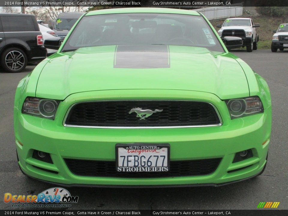 2014 Ford Mustang V6 Premium Coupe Gotta Have it Green / Charcoal Black Photo #2