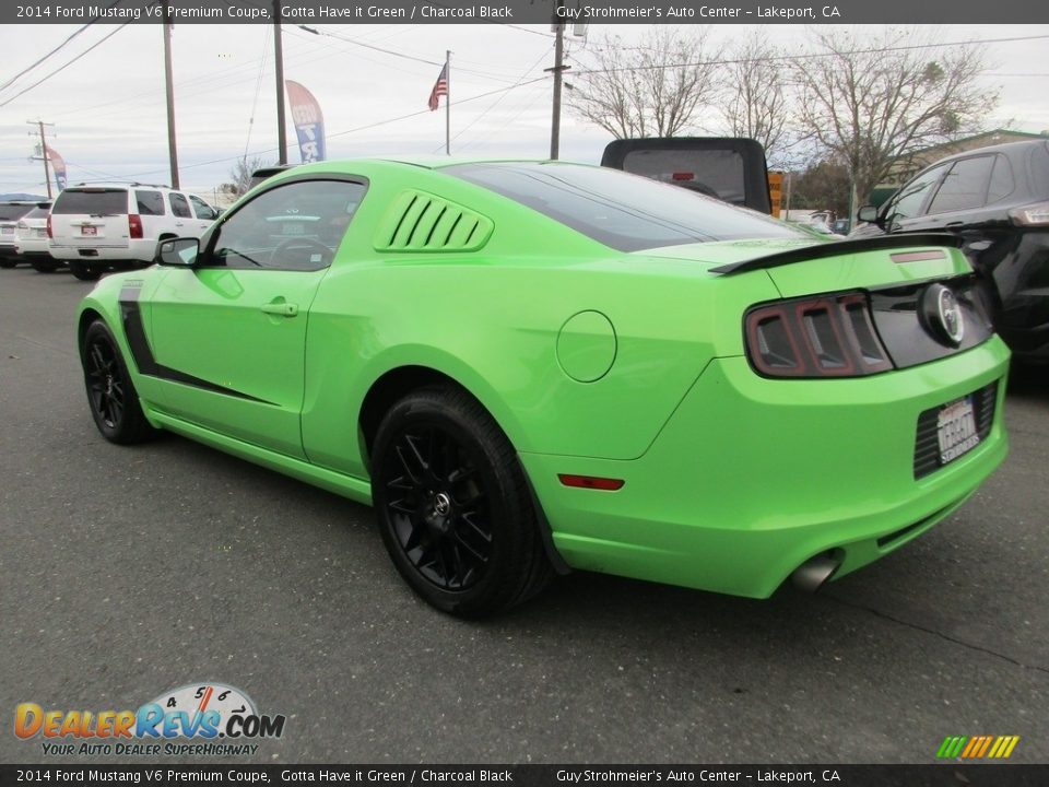 2014 Ford Mustang V6 Premium Coupe Gotta Have it Green / Charcoal Black Photo #5