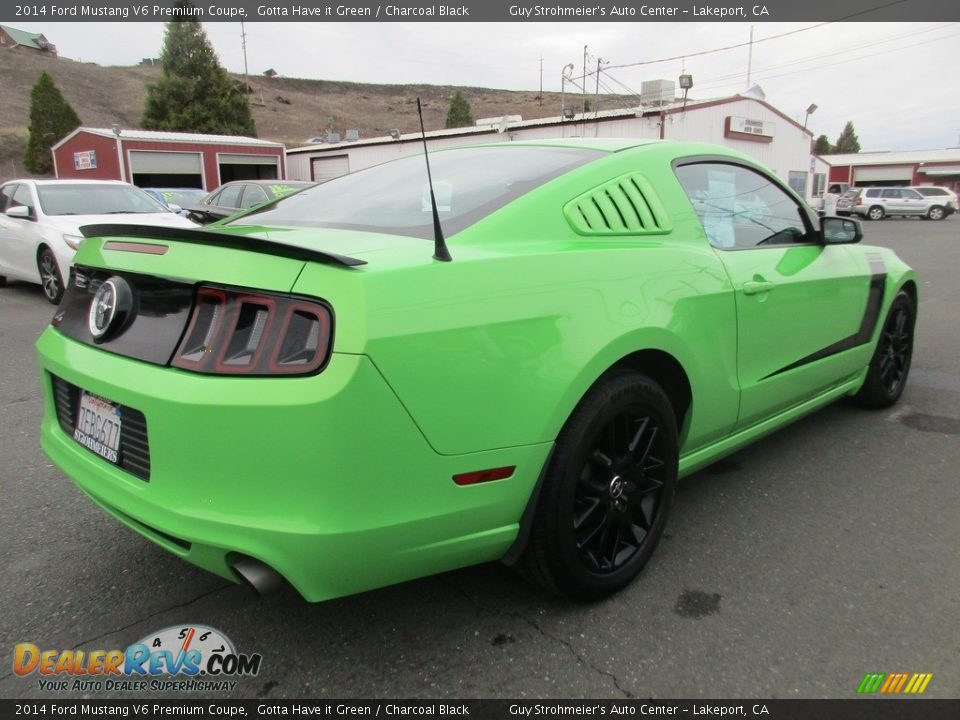 2014 Ford Mustang V6 Premium Coupe Gotta Have it Green / Charcoal Black Photo #7