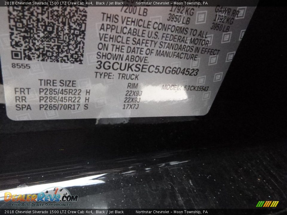 2018 Chevrolet Silverado 1500 LTZ Crew Cab 4x4 Black / Jet Black Photo #15