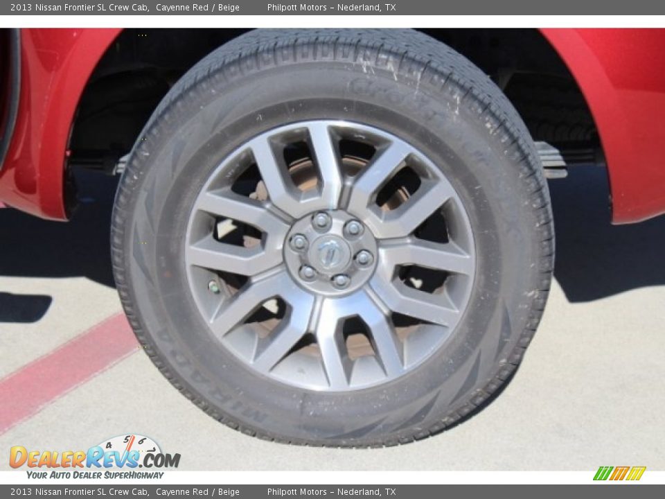 2013 Nissan Frontier SL Crew Cab Cayenne Red / Beige Photo #6