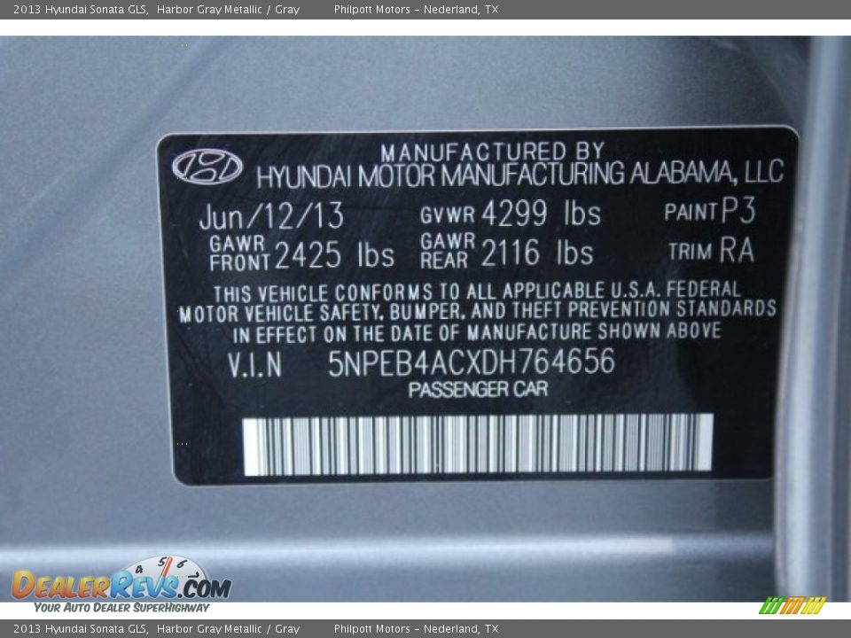 2013 Hyundai Sonata GLS Harbor Gray Metallic / Gray Photo #27