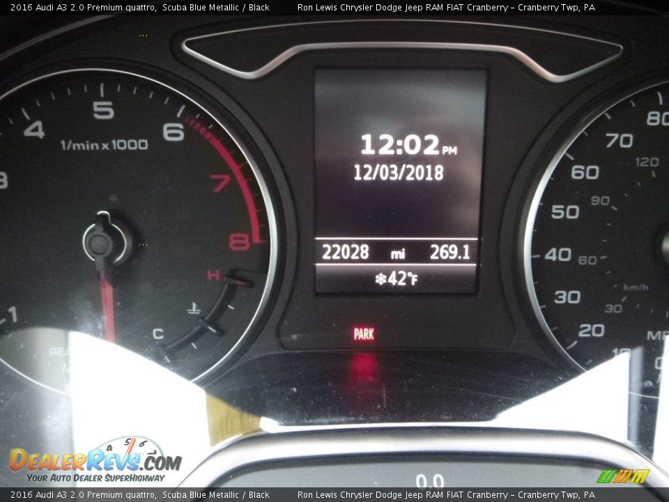 2016 Audi A3 2.0 Premium quattro Scuba Blue Metallic / Black Photo #20