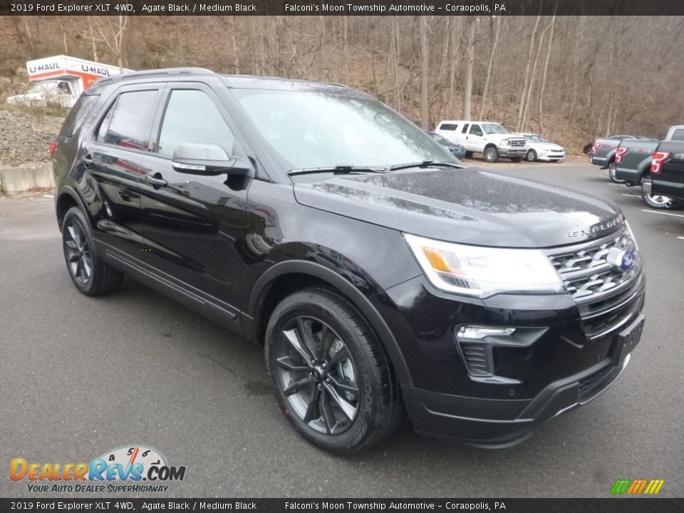 2019 Ford Explorer XLT 4WD Agate Black / Medium Black Photo #3