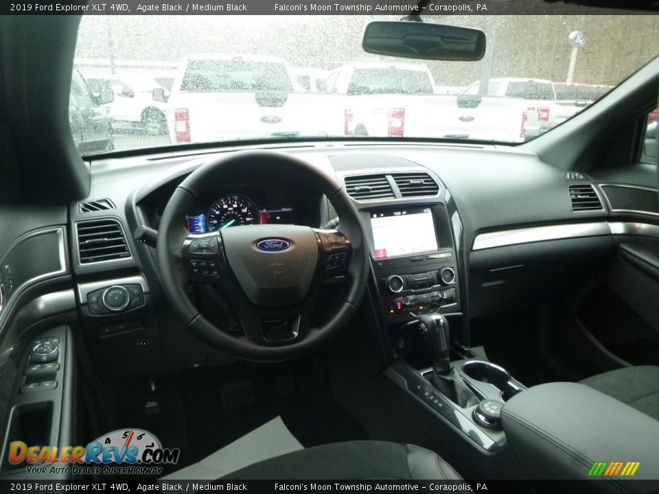 2019 Ford Explorer XLT 4WD Agate Black / Medium Black Photo #10