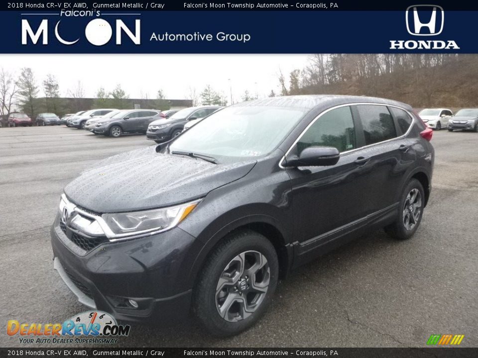 2018 Honda CR-V EX AWD Gunmetal Metallic / Gray Photo #1