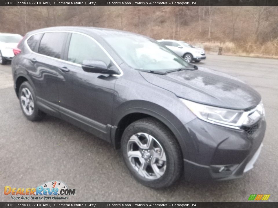 2018 Honda CR-V EX AWD Gunmetal Metallic / Gray Photo #5