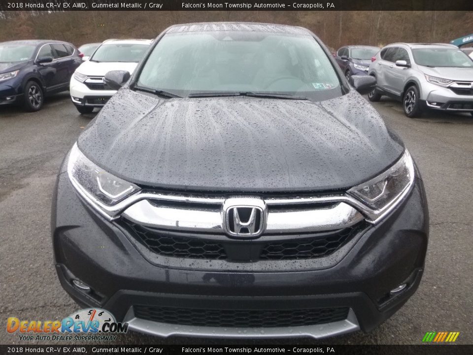 2018 Honda CR-V EX AWD Gunmetal Metallic / Gray Photo #6
