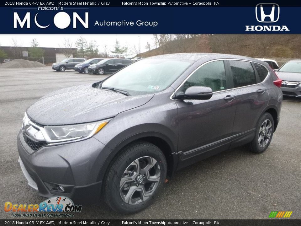 2018 Honda CR-V EX AWD Modern Steel Metallic / Gray Photo #1