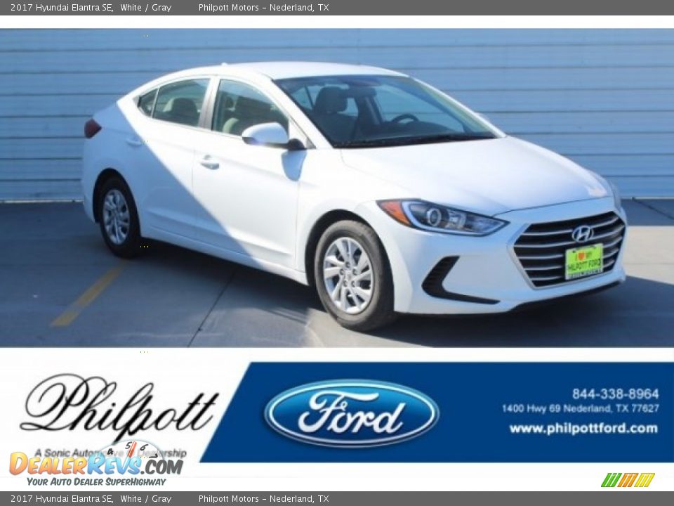 2017 Hyundai Elantra SE White / Gray Photo #1