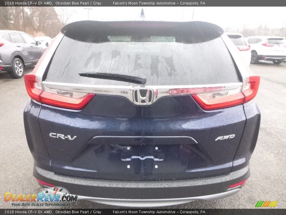 2018 Honda CR-V EX AWD Obsidian Blue Pearl / Gray Photo #3