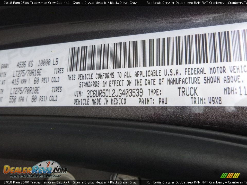 2018 Ram 2500 Tradesman Crew Cab 4x4 Granite Crystal Metallic / Black/Diesel Gray Photo #16