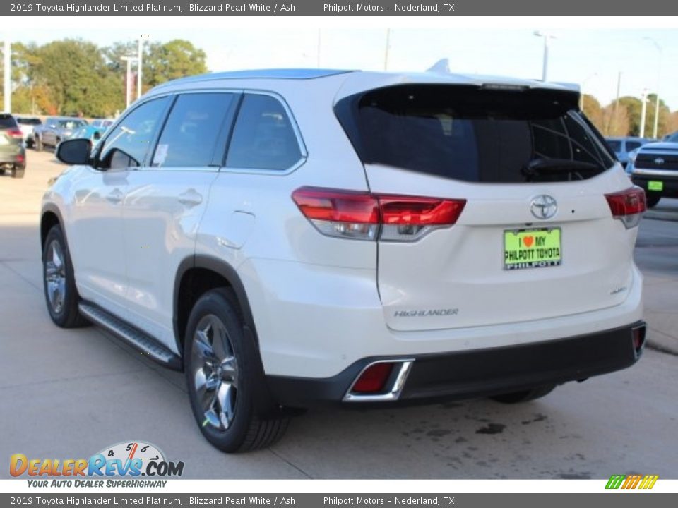 2019 Toyota Highlander Limited Platinum Blizzard Pearl White / Ash Photo #6