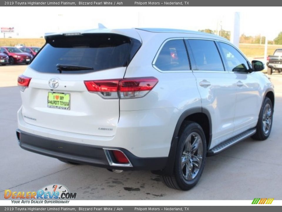 2019 Toyota Highlander Limited Platinum Blizzard Pearl White / Ash Photo #8