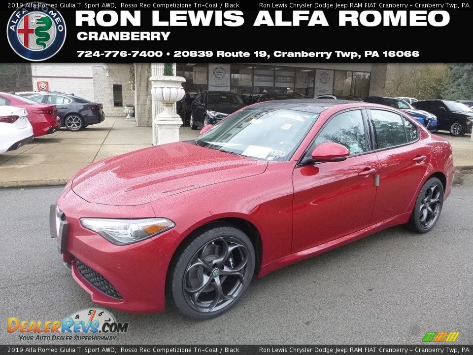 2019 Alfa Romeo Giulia Ti Sport AWD Rosso Red Competizione Tri-Coat / Black Photo #1