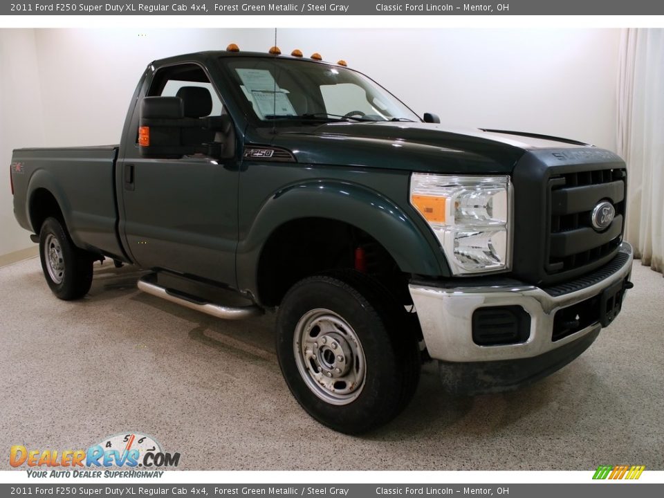 2011 Ford F250 Super Duty XL Regular Cab 4x4 Forest Green Metallic / Steel Gray Photo #1
