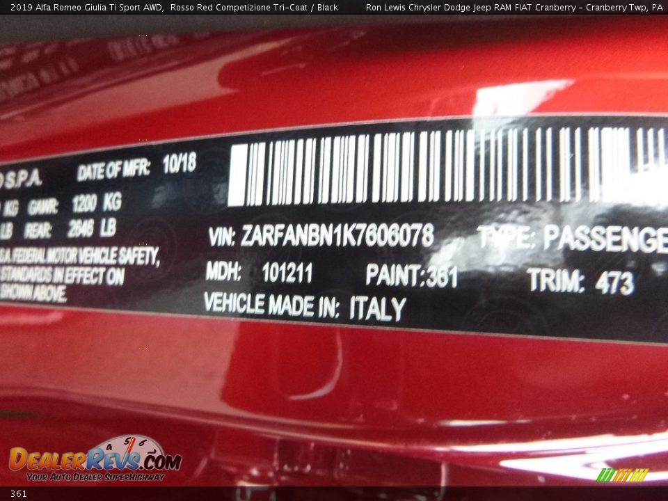 361 - 2019 Alfa Romeo Giulia