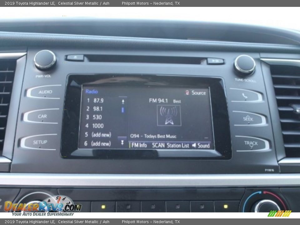 2019 Toyota Highlander LE Celestial Silver Metallic / Ash Photo #13