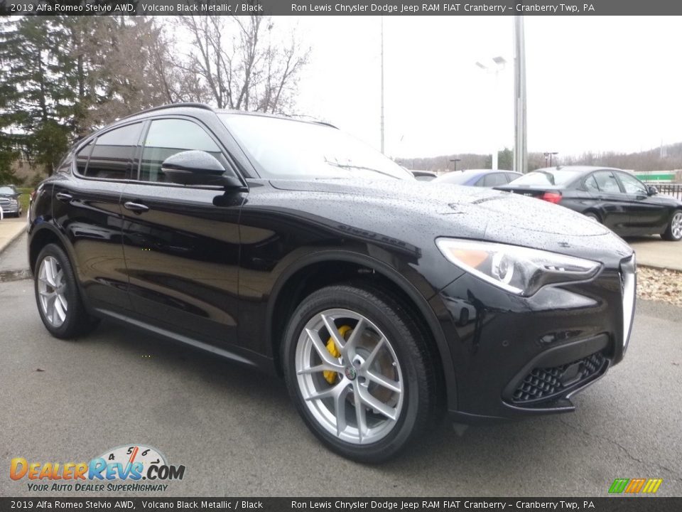2019 Alfa Romeo Stelvio AWD Volcano Black Metallic / Black Photo #12