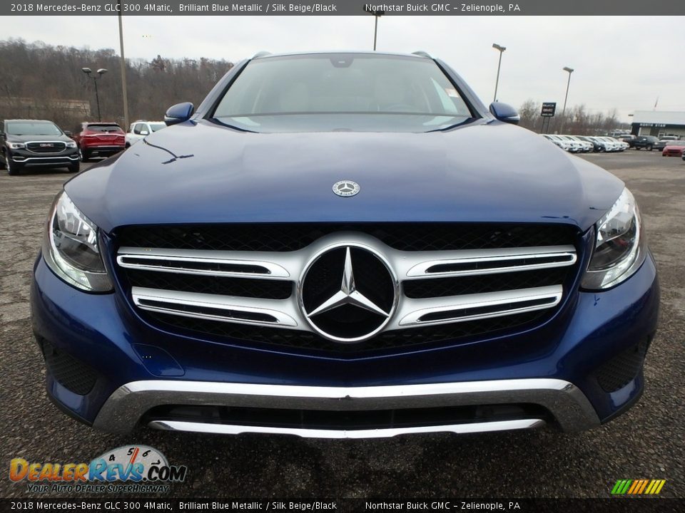 2018 Mercedes-Benz GLC 300 4Matic Brilliant Blue Metallic / Silk Beige/Black Photo #3