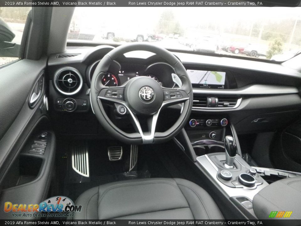 2019 Alfa Romeo Stelvio AWD Volcano Black Metallic / Black Photo #19