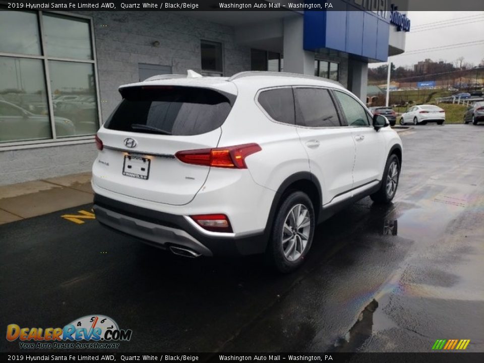 2019 Hyundai Santa Fe Limited AWD Quartz White / Black/Beige Photo #8