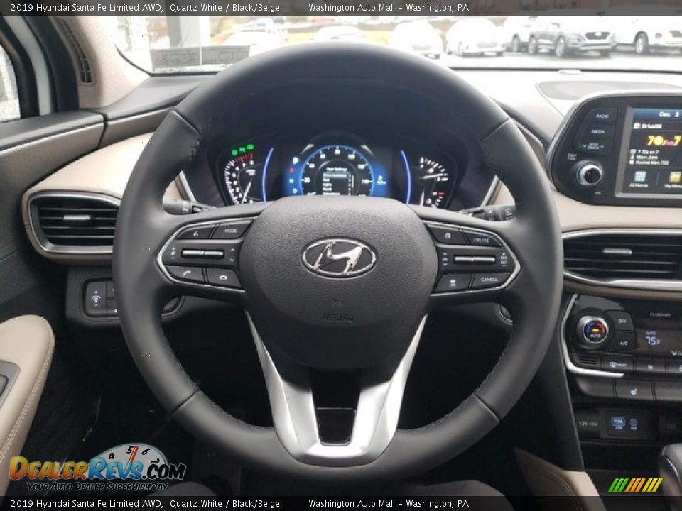 2019 Hyundai Santa Fe Limited AWD Quartz White / Black/Beige Photo #19