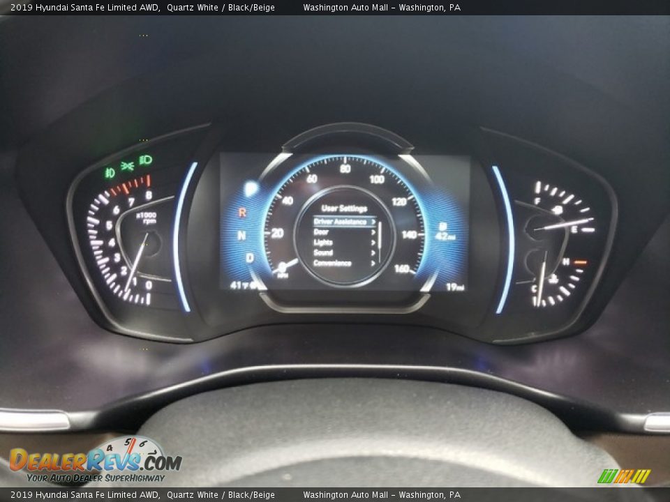 2019 Hyundai Santa Fe Limited AWD Quartz White / Black/Beige Photo #20