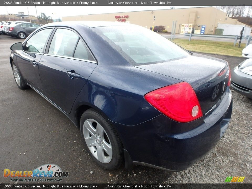 2008 Pontiac G6 Sedan Midnight Blue Metallic / Ebony Black Photo #2