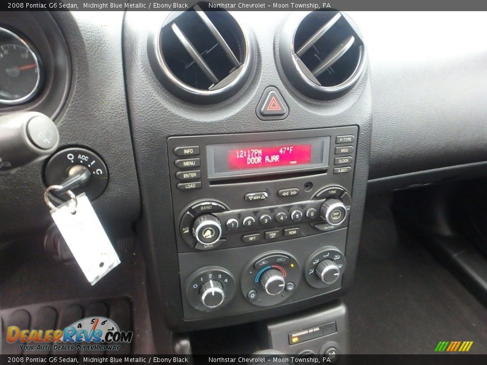 2008 Pontiac G6 Sedan Midnight Blue Metallic / Ebony Black Photo #13