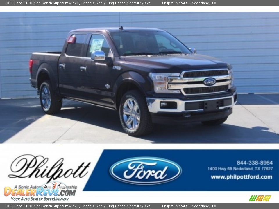 2019 Ford F150 King Ranch SuperCrew 4x4 Magma Red / King Ranch Kingsville/Java Photo #1