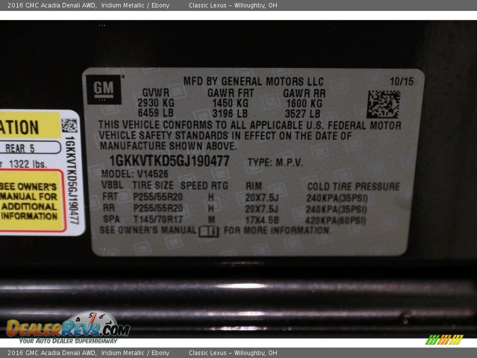 2016 GMC Acadia Denali AWD Iridium Metallic / Ebony Photo #18