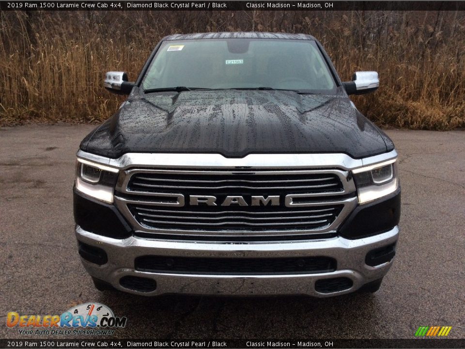 2019 Ram 1500 Laramie Crew Cab 4x4 Diamond Black Crystal Pearl / Black Photo #2