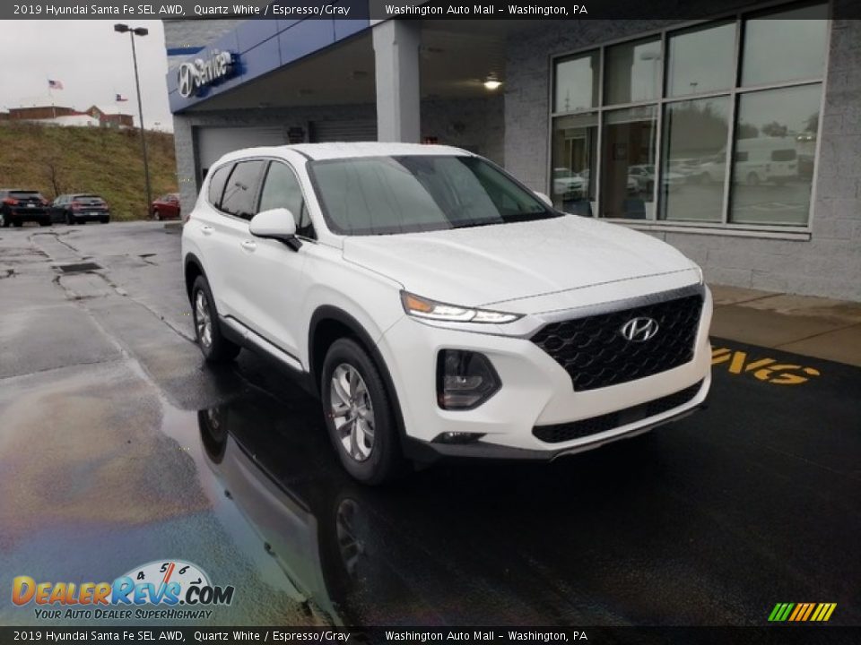 2019 Hyundai Santa Fe SEL AWD Quartz White / Espresso/Gray Photo #1