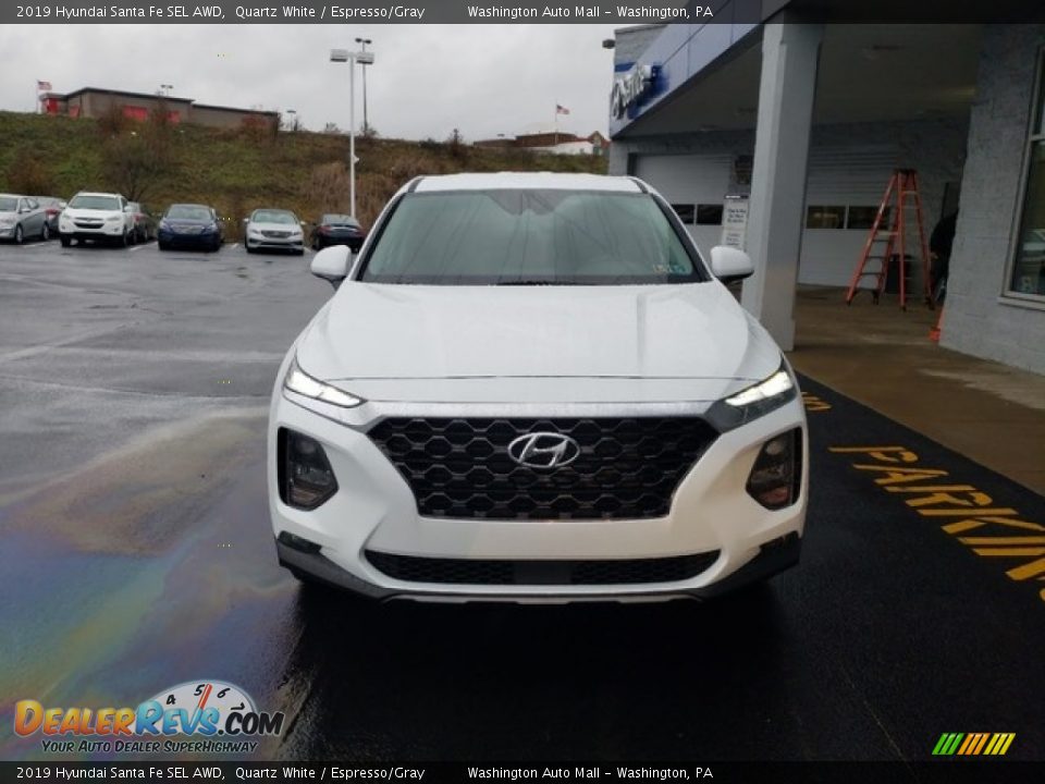 2019 Hyundai Santa Fe SEL AWD Quartz White / Espresso/Gray Photo #2
