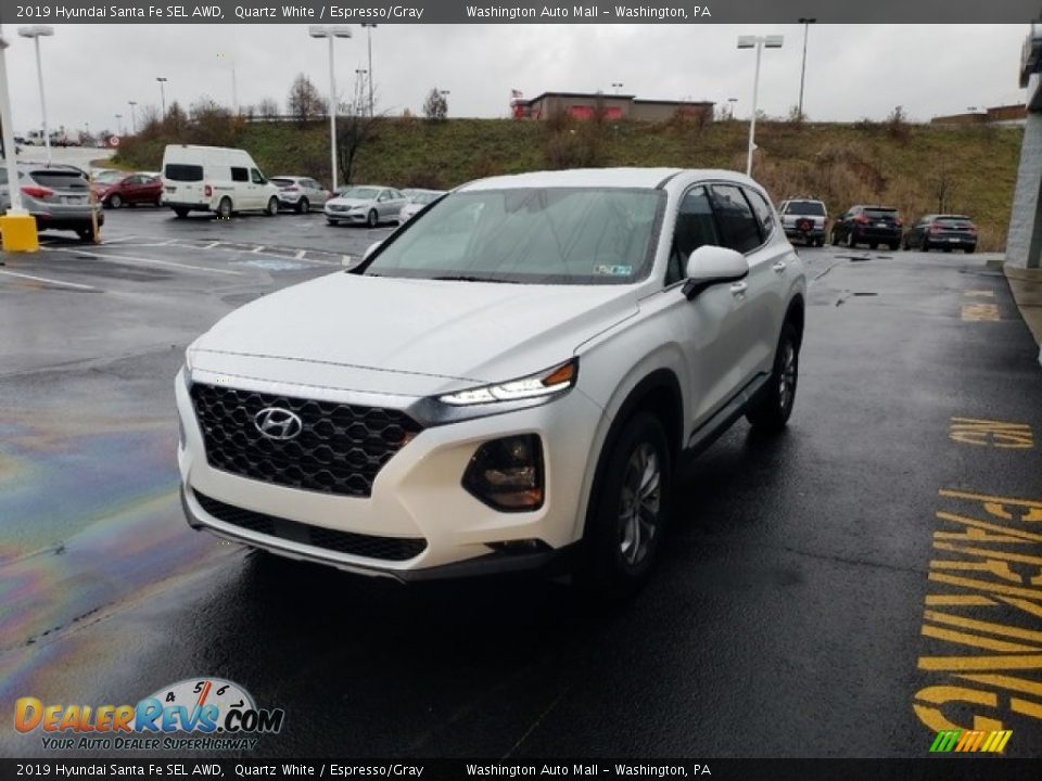 2019 Hyundai Santa Fe SEL AWD Quartz White / Espresso/Gray Photo #3