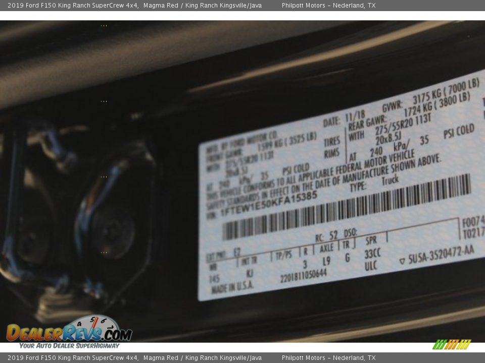 2019 Ford F150 King Ranch SuperCrew 4x4 Magma Red / King Ranch Kingsville/Java Photo #30