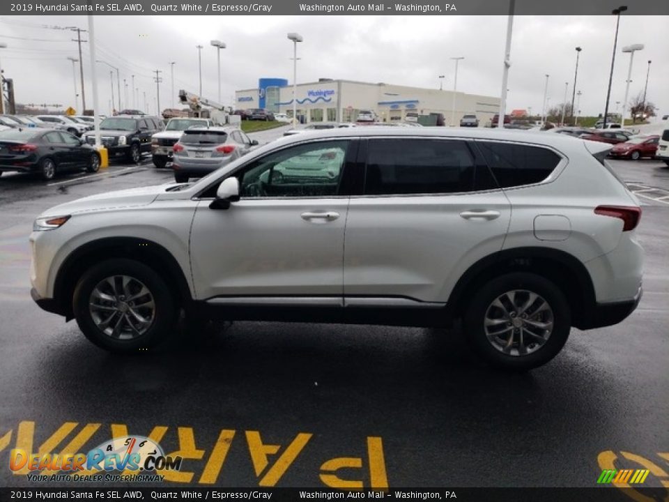 2019 Hyundai Santa Fe SEL AWD Quartz White / Espresso/Gray Photo #4