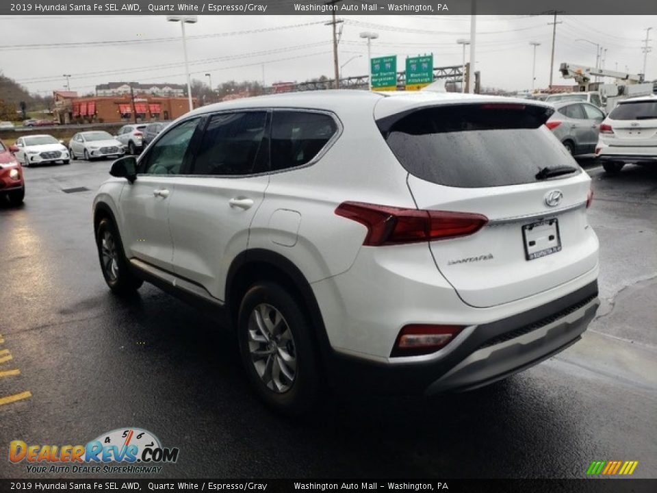 2019 Hyundai Santa Fe SEL AWD Quartz White / Espresso/Gray Photo #5