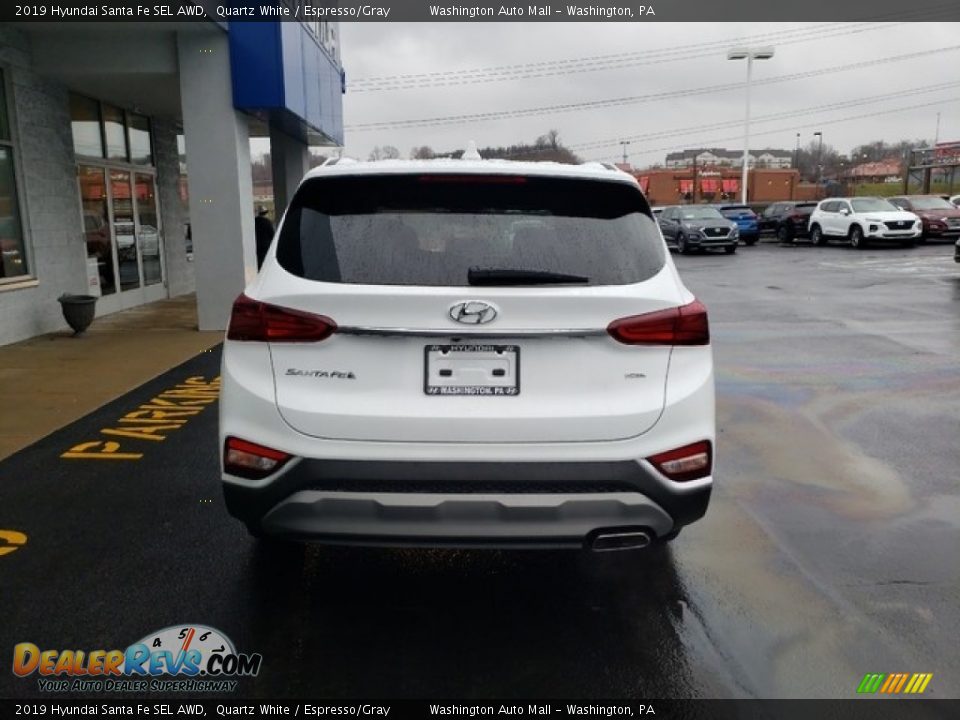 2019 Hyundai Santa Fe SEL AWD Quartz White / Espresso/Gray Photo #6