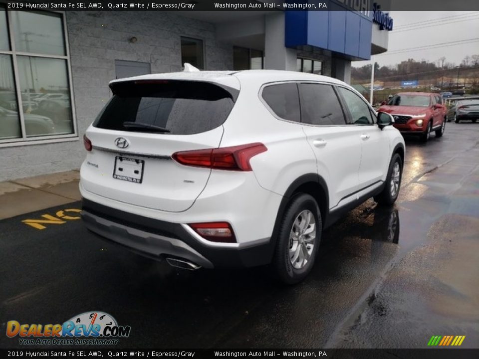 2019 Hyundai Santa Fe SEL AWD Quartz White / Espresso/Gray Photo #7