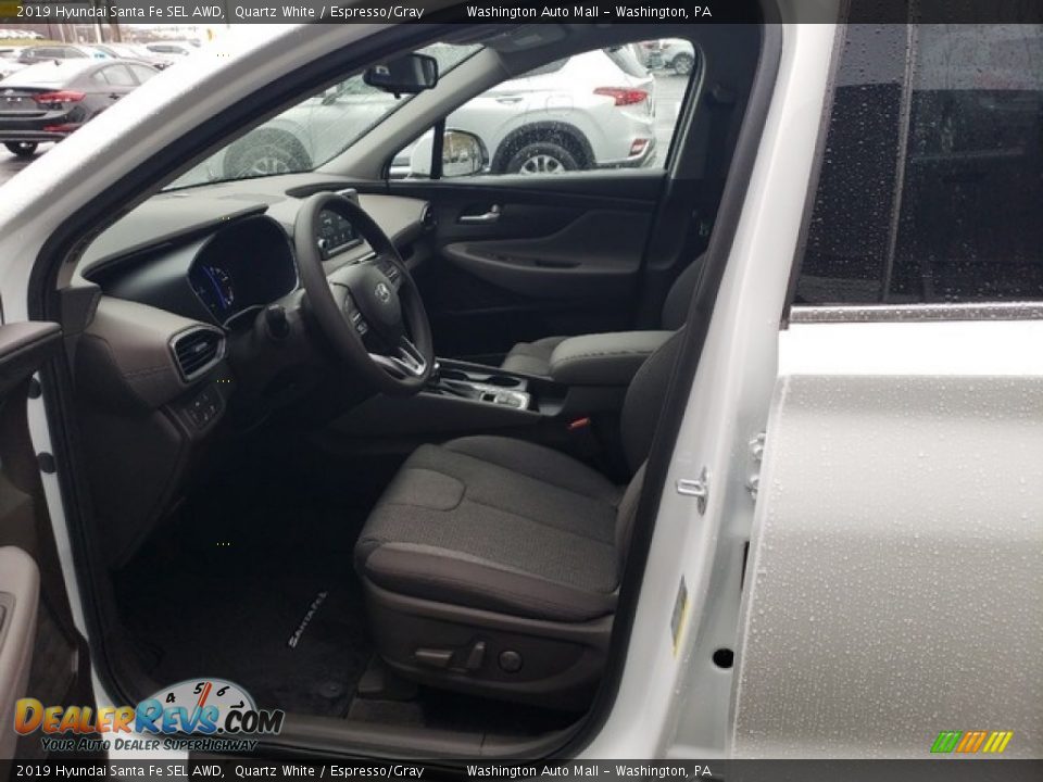 2019 Hyundai Santa Fe SEL AWD Quartz White / Espresso/Gray Photo #13