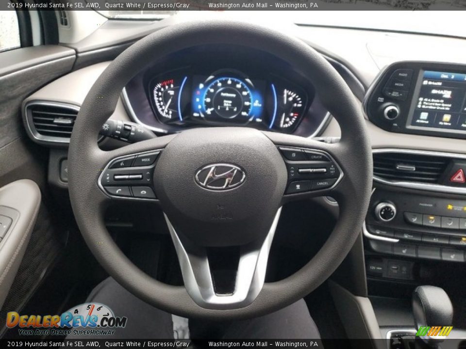 2019 Hyundai Santa Fe SEL AWD Quartz White / Espresso/Gray Photo #20