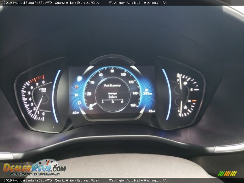 2019 Hyundai Santa Fe SEL AWD Quartz White / Espresso/Gray Photo #21