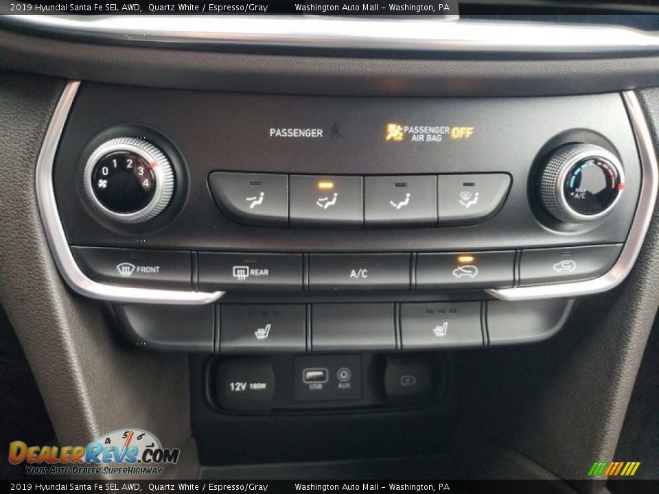 2019 Hyundai Santa Fe SEL AWD Quartz White / Espresso/Gray Photo #24