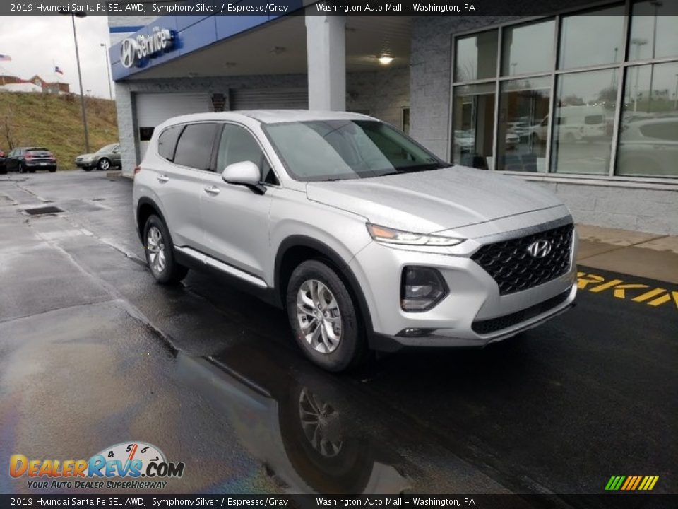 2019 Hyundai Santa Fe SEL AWD Symphony Silver / Espresso/Gray Photo #1