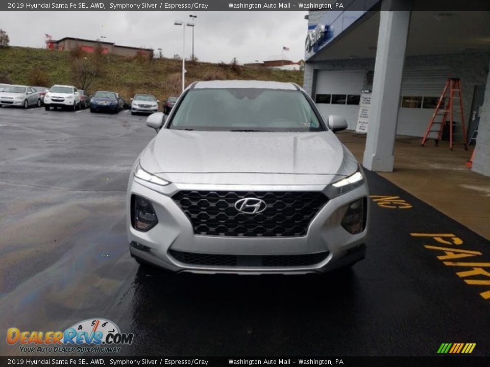 2019 Hyundai Santa Fe SEL AWD Symphony Silver / Espresso/Gray Photo #2